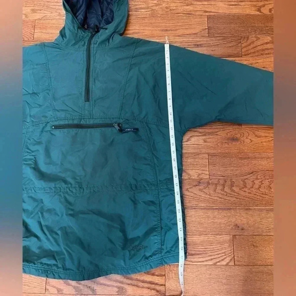 Vintage 90s LL BEAN Anorak Hoodie Half Zipper Jacket Mountain Green Colour Sz L - Picture 7 of 13